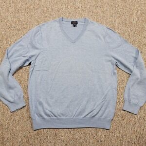 Brooks Brothers Sweater Mens XL Blue Pullover V Neck Supima Cotton Preppy Casual